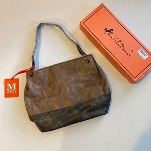 Montana West soft leather zipper close shoulder handbag